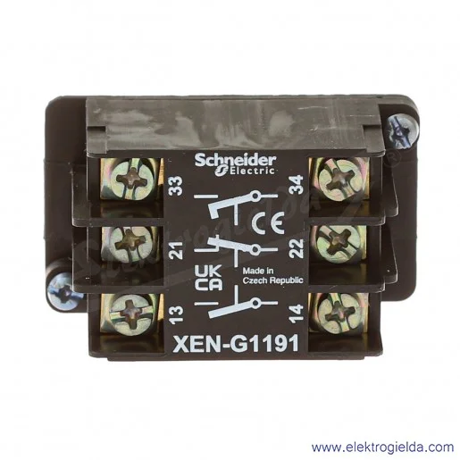 Blok styków XENG1191 NC+NO+NO do kaset suwnicowych Harmony XAC Blok styków XENG1191 NC+NO+NO do kaset suwnicowych Harmony XAC