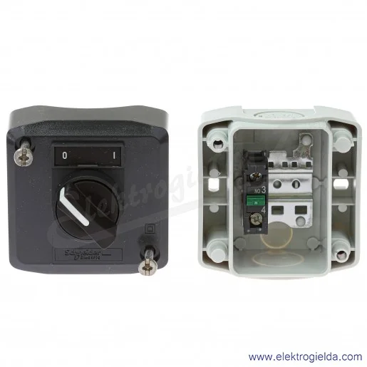 Kaseta sterownicza XALD134, 1NO, 0-1 z przełącznikiem piórkowym fi 22mm Kaseta sterownicza XALD134, 1NO, 0-1 z przełącznikiem piórkowym fi 22mm