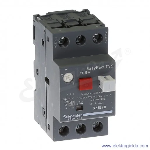 Wyłącznik silnikowy Termomagnetyczny GZ1E20 13-18A napęd przyciskowy Wyłącznik silnikowy Termomagnetyczny GZ1E20 13-18A napęd przyciskowy