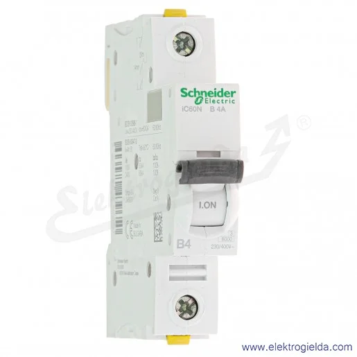 Wyłącznik nadprądowy iC60N-B4-1 B 4A 1-biegunowy Wyłącznik nadprądowy iC60N-B4-1 B 4A 1-biegunowy