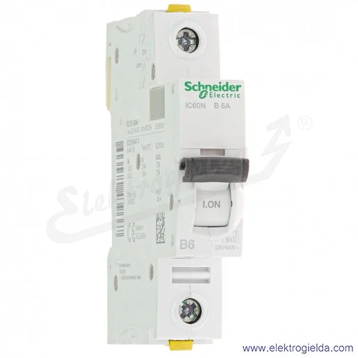 Wyłącznik nadprądowy iC60N-B6-1 B 6A 1-biegunowy Wyłącznik nadprądowy iC60N-B6-1 B 6A 1-biegunowy