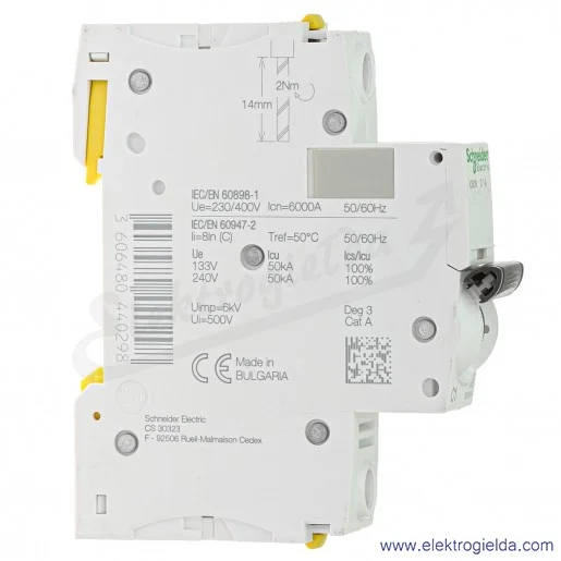 Wyłącznik nadprądowy iC60N-C1-1 C 1A 1-biegunowy Wyłącznik nadprądowy iC60N-C1-1 C 1A 1-biegunowy