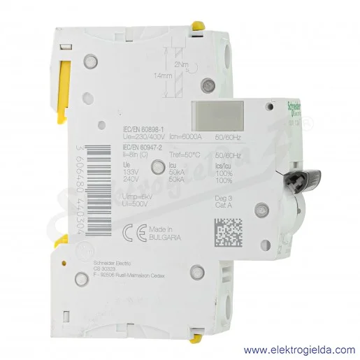 Wyłącznik nadprądowy iC60N-C2-1 C 2A 1-biegunowy Wyłącznik nadprądowy iC60N-C2-1 C 2A 1-biegunowy