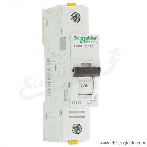 Wyłącznik nadprądowy iC60N-C16-1 C 16A 1-biegunowy Wyłącznik nadprądowy iC60N-C16-1 C 16A 1-biegunowy