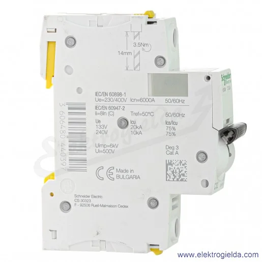 Wyłącznik nadprądowy iC60N-C32-1 C 32A 1-biegunowy Wyłącznik nadprądowy iC60N-C32-1 C 32A 1-biegunowy