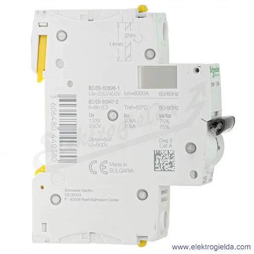 Wyłącznik nadprądowy iC60N-C25-1 C 25A 1-biegunowy Wyłącznik nadprądowy iC60N-C25-1 C 25A 1-biegunowy