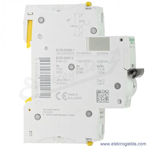 Wyłącznik nadprądowy iC60N-C0,5-1 C 0,5A 1-biegunowy Wyłącznik nadprądowy iC60N-C0,5-1 C 0,5A 1-biegunowy