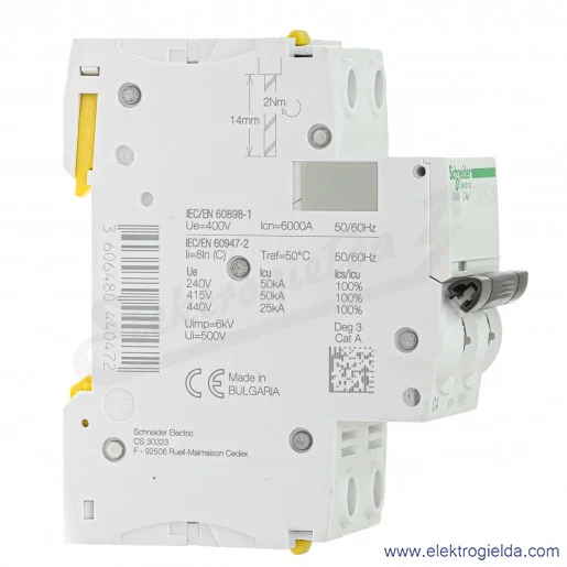 Wyłącznik nadprądowy iC60N-C4-2 C 4A 2-biegunowy Wyłącznik nadprądowy iC60N-C4-2 C 4A 2-biegunowy