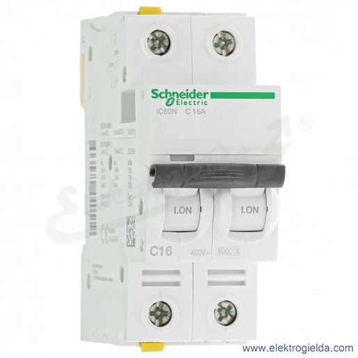 Wyłącznik nadprądowy iC60N-C16-2 C 16A 2-biegunowy Wyłącznik nadprądowy iC60N-C16-2 C 16A 2-biegunowy