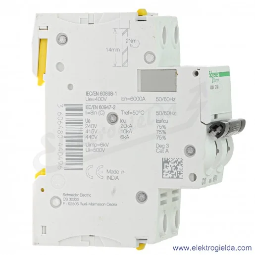 Wyłącznik nadprądowy iC60N-C10-2 C 10A 2-biegunowy Wyłącznik nadprądowy iC60N-C10-2 C 10A 2-biegunowy