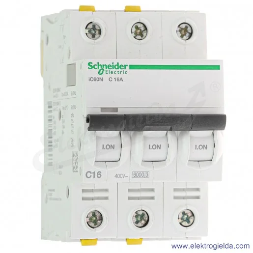 Wyłącznik nadprądowy iC60N-C16-3 C 16A 3-biegunowy Wyłącznik nadprądowy iC60N-C16-3 C 16A 3-biegunowy