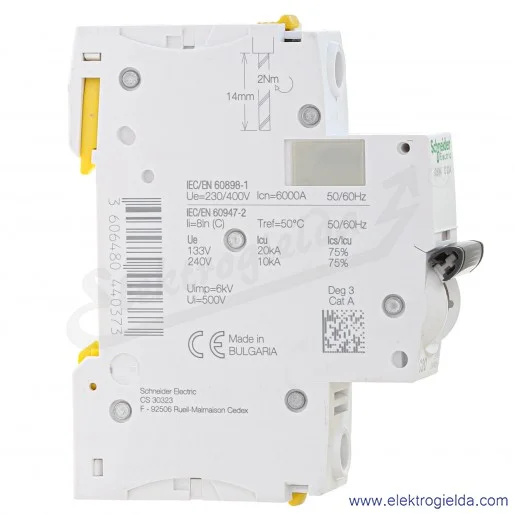 Wyłącznik nadprądowy iC60N-C20-1 C 20A 1-biegunowy Wyłącznik nadprądowy iC60N-C20-1 C 20A 1-biegunowy