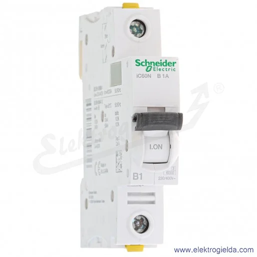 Wyłącznik nadprądowy iC60N 1P B1A 6kA ACTI9 A9F03101 Wyłącznik nadprądowy iC60N 1P B1A 6kA ACTI9 A9F03101