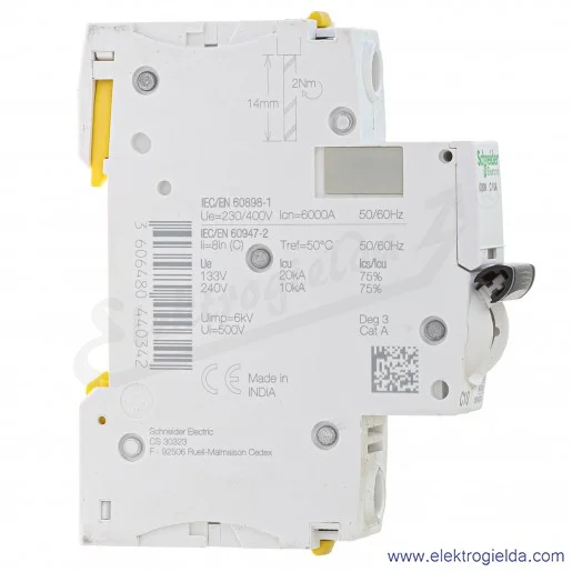 Wyłącznik nadprądowy iC60N-C10-1 C 10A 1-biegunowy Wyłącznik nadprądowy iC60N-C10-1 C 10A 1-biegunowy