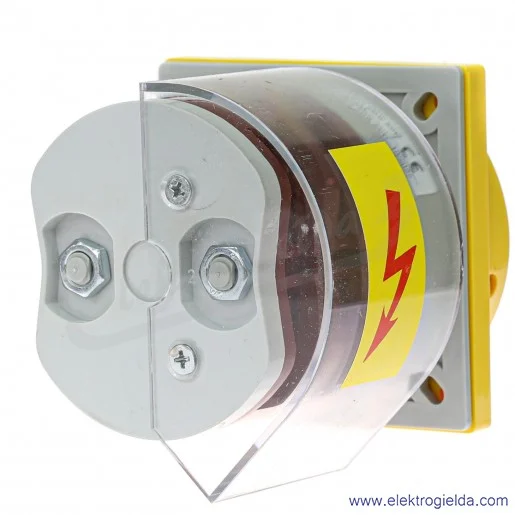 4G40-10-U S25 /0-1/ 40A 3P Łącznik krzywkowy 3-fazowy z czerwonym pokrętłem zamykany na kłódkę w pozycji "0" z osłoną styków bez 4G40-10-U S25 /0-1/ 40A 3P Łącznik krzywkowy 3-fazowy z czerwonym pokrętłem zamykany na kłódkę w pozycji "0" z osłoną styków bez