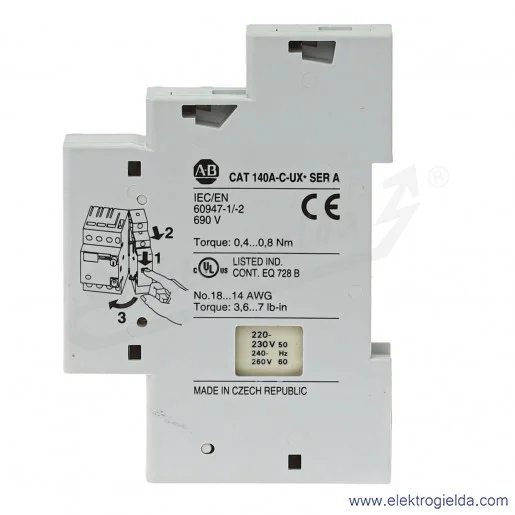 Wyzwalacz podnapięciowy AB 140A-C-UXF, 230V Wyzwalacz podnapięciowy AB 140A-C-UXF, 230V