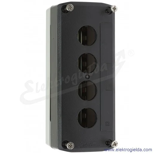 Kaseta pusta XALD04 szara, 4 otworowa 22mm, IP66 Kaseta pusta XALD04 szara, 4 otworowa 22mm, IP66