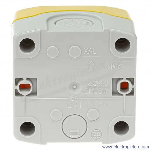 Kaseta żółta XALK178 z przyciskiem grzybkowym fi 40mm ryglowanym, 1NC, IP65 Kaseta żółta XALK178 z przyciskiem grzybkowym fi 40mm ryglowanym, 1NC, IP65