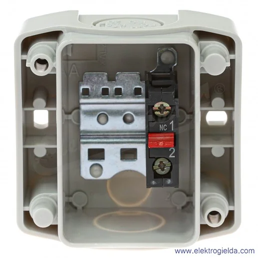 Kaseta żółta XALK178 z przyciskiem grzybkowym fi 40mm ryglowanym, 1NC, IP65 Kaseta żółta XALK178 z przyciskiem grzybkowym fi 40mm ryglowanym, 1NC, IP65