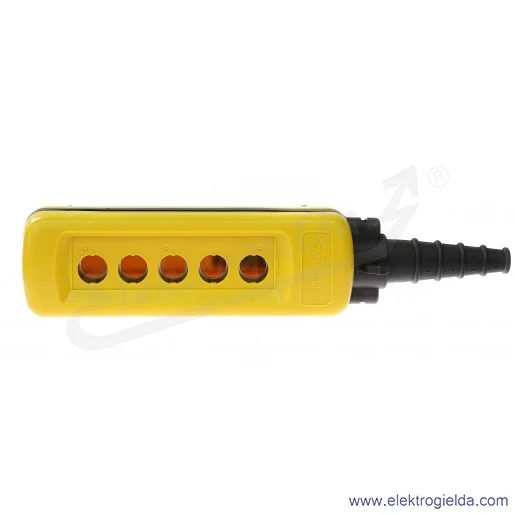 Kaseta suwnicowa żółta XACA05, 5 otworów fi 22mm, pusta, IP65 Kaseta suwnicowa żółta XACA05, 5 otworów fi 22mm, pusta, IP65