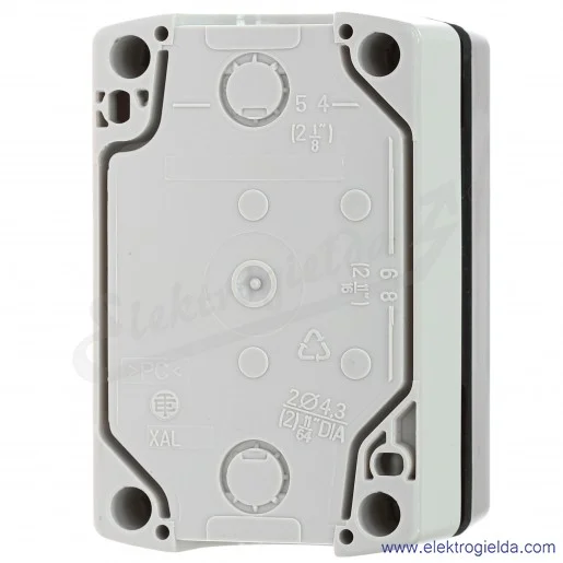 Kaseta pusta XALD02, szara, 2 otworowa 22mm Kaseta pusta XALD02, szara, 2 otworowa 22mm