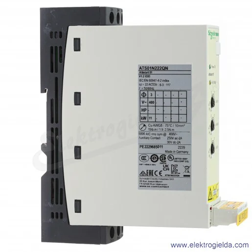 Softstart ATS01N222QN, 7.5-11kW, 22A, 3 fazowy 380-415VAC Softstart ATS01N222QN, 7.5-11kW, 22A, 3 fazowy 380-415VAC