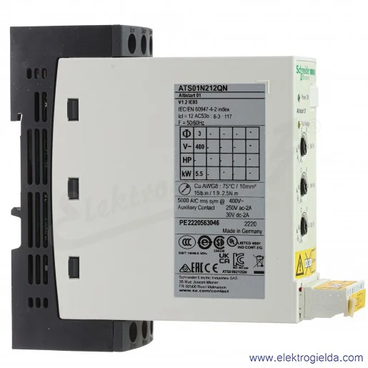 Softstart ATS01N212QN, 5.5kW, 12A, 3 fazowy 380-415VAC Softstart ATS01N212QN, 5.5kW, 12A, 3 fazowy 380-415VAC