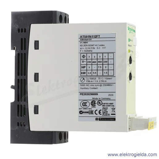 Softstart ATS01N112FT, 12A 1-3 fazowy 110-480VAC, 5.5kW Softstart ATS01N112FT, 12A 1-3 fazowy 110-480VAC, 5.5kW