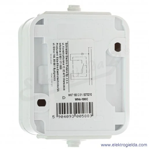 Łącznik pojedyńczy WNT100C01 biały, 10A 250V, IP44, Cedar Łącznik pojedyńczy WNT100C01 biały, 10A 250V, IP44, Cedar