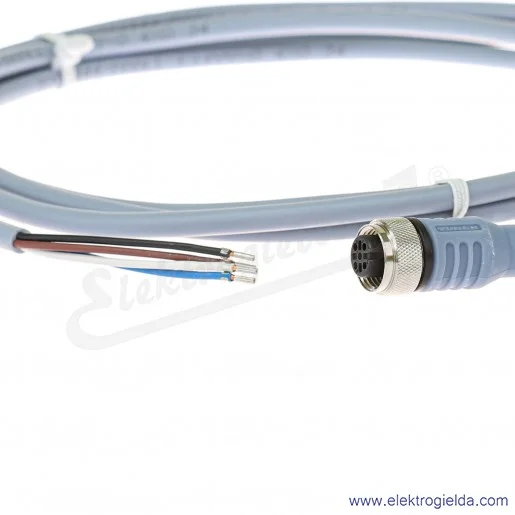 Przewód czujnika 8007046, WAK4-2/P00 M12, złącze M12 4P żeńskie, przewód 2 metry Przewód czujnika 8007046, WAK4-2/P00 M12, złącze M12 4P żeńskie, przewód 2 metry