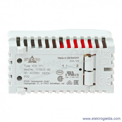 Termostat do ogrzewania 11100.0-00, KTO111 0...+60*C 1NC, IP20, do grzałki Termostat do ogrzewania 11100.0-00, KTO111 0...+60*C 1NC, IP20, do grzałki