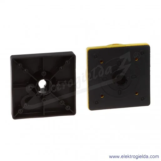 Pokrętło GAX61 żółto-czerwone blokowane kłódką IP65 do na trzpień 5mm Pokrętło GAX61 żółto-czerwone blokowane kłódką IP65 do na trzpień 5mm