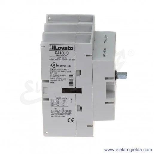 Rozłącznik GA100C 0-1 3P 100A montaż pulpitowy Rozłącznik GA100C 0-1 3P 100A montaż pulpitowy