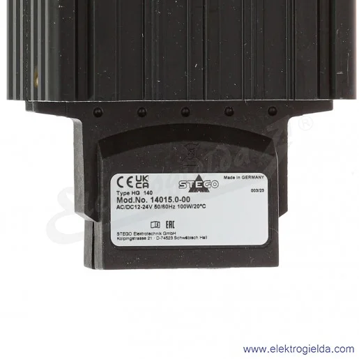Grzejnik półprzewodnikowy 14015.0-00, HG140 100W, 12-30VAC/DC, 7.4A, IP20 Grzejnik półprzewodnikowy 14015.0-00, HG140 100W, 12-30VAC/DC, 7.4A, IP20