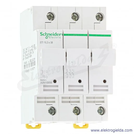 Podstawa bezpiecznikowa A9N15656 STI-10,3x38-3 3-biegunowa 500V Acti9 Podstawa bezpiecznikowa A9N15656 STI-10,3x38-3 3-biegunowa 500V Acti9