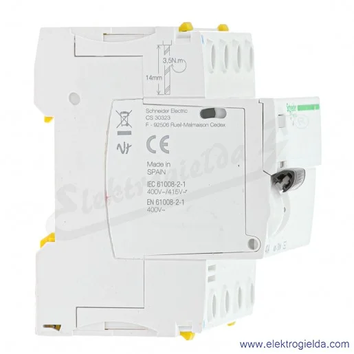 Wyłącznik różnicowo-prądowy A9Z11440, iID 4P, 40A, 30mA, typ AC Wyłącznik różnicowo-prądowy A9Z11440, iID 4P, 40A, 30mA, typ AC