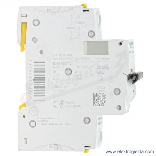 Wyłącznik nadprądowy iC60N-B32-1 B 32A 1-biegunowy Wyłącznik nadprądowy iC60N-B32-1 B 32A 1-biegunowy