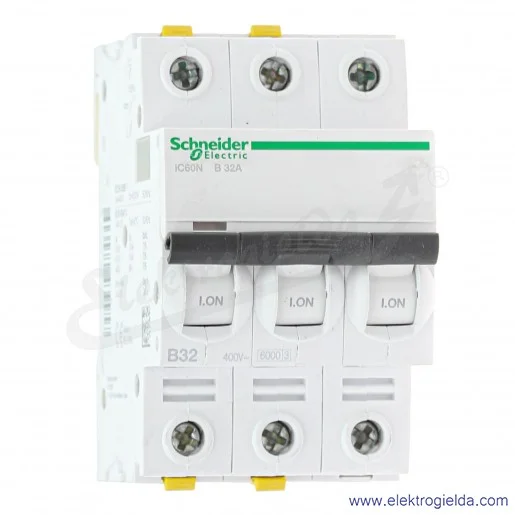 Wyłącznik nadprądowy iC60N-B32-3 B 32A 3-biegunowy Wyłącznik nadprądowy iC60N-B32-3 B 32A 3-biegunowy