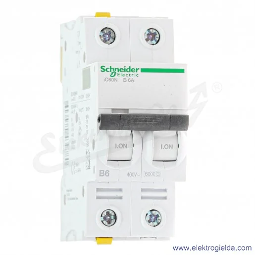 Wyłącznik nadprądowy iC60N-B6-2 B 6A 2-biegunowy Wyłącznik nadprądowy iC60N-B6-2 B 6A 2-biegunowy