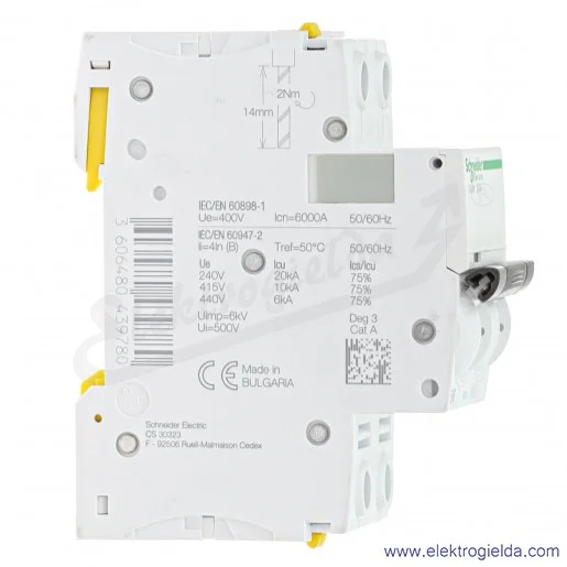 Wyłącznik nadprądowy iC60N-B6-2 B 6A 2-biegunowy Wyłącznik nadprądowy iC60N-B6-2 B 6A 2-biegunowy