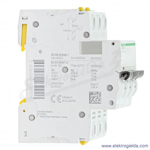 Wyłącznik nadprądowy iC60N-B16-3 B 16A 3-biegunowy Wyłącznik nadprądowy iC60N-B16-3 B 16A 3-biegunowy