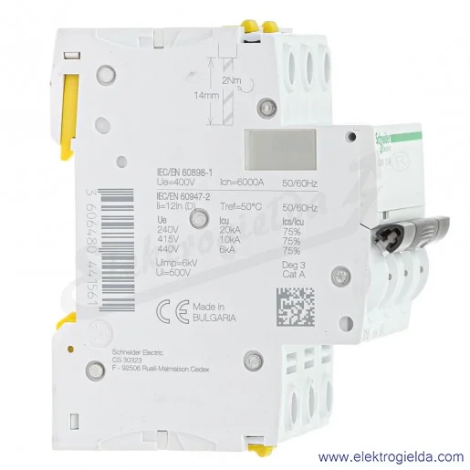 Wyłącznik nadprądowy iC60N-D16-3 D 16A 3-biegunowy Wyłącznik nadprądowy iC60N-D16-3 D 16A 3-biegunowy