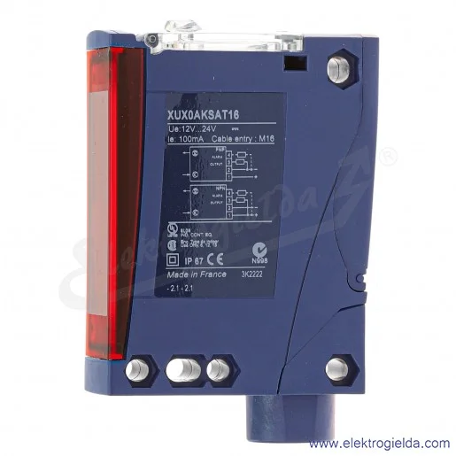 Czujnik fotoelektryczny odbiciowy XUX0AKSAT16 0..40m, 12..24VDC, NONC Czujnik fotoelektryczny odbiciowy XUX0AKSAT16 0..40m, 12..24VDC, NONC