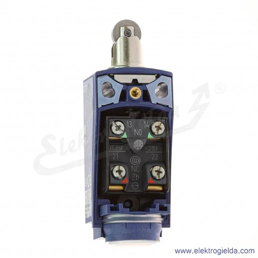 Wyłącznik krańcowy XCKP2102P16 1NO+1NC, plastikowy, rolka metalowa na trzpieniu Wyłącznik krańcowy XCKP2102P16 1NO+1NC, plastikowy, rolka metalowa na trzpieniu