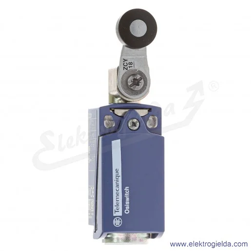 Łącznik krańcowy XCKD2118G11 1NO+1NC, krótka dźwignia z rolką plastikową, wyjście dławikowe PG11 Łącznik krańcowy XCKD2118G11 1NO+1NC, krótka dźwignia z rolką plastikową, wyjście dławikowe PG11