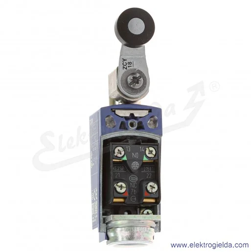 Łącznik krańcowy XCKD2118G11 1NO+1NC, krótka dźwignia z rolką plastikową, wyjście dławikowe PG11 Łącznik krańcowy XCKD2118G11 1NO+1NC, krótka dźwignia z rolką plastikową, wyjście dławikowe PG11