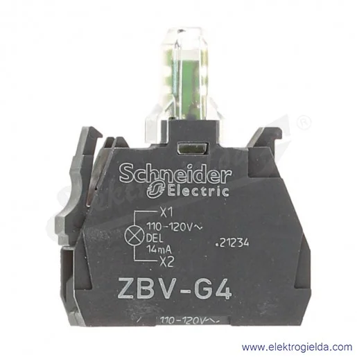 Blok podświetlający ZBVG4 czerwony LED 120VAC Blok podświetlający ZBVG4 czerwony LED 120VAC