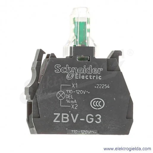 Moduł podświetlający ZBVG3 zielony LED 120VAC Moduł podświetlający ZBVG3 zielony LED 120VAC