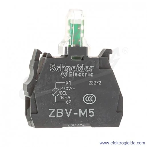 Moduł podświetlający ZBVM5 żółty LED 230VAC Moduł podświetlający ZBVM5 żółty LED 230VAC