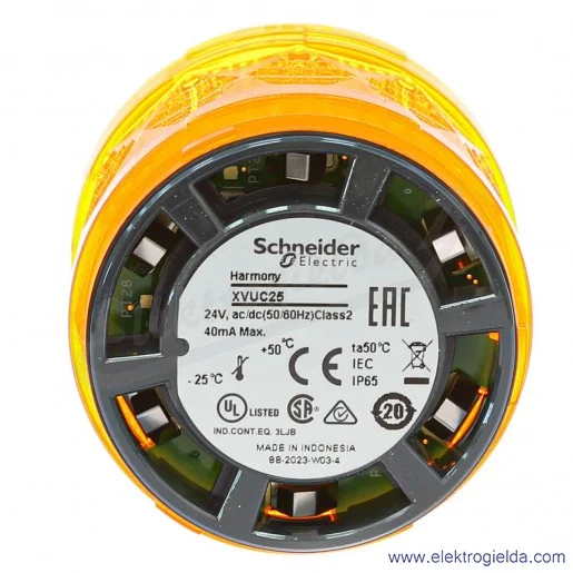 Moduł świetlny XVUC25 pomarańczowy LED 24VAC/DC, fi 60mm, IP65 Moduł świetlny XVUC25 pomarańczowy LED 24VAC/DC, fi 60mm, IP65